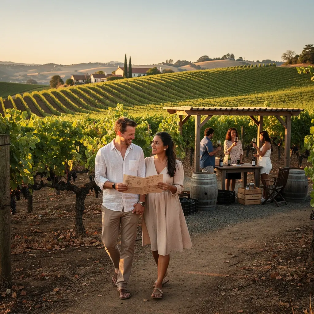 Zdjęcie grupy turystów planujących trasę podróży na świeżym powietrzu.